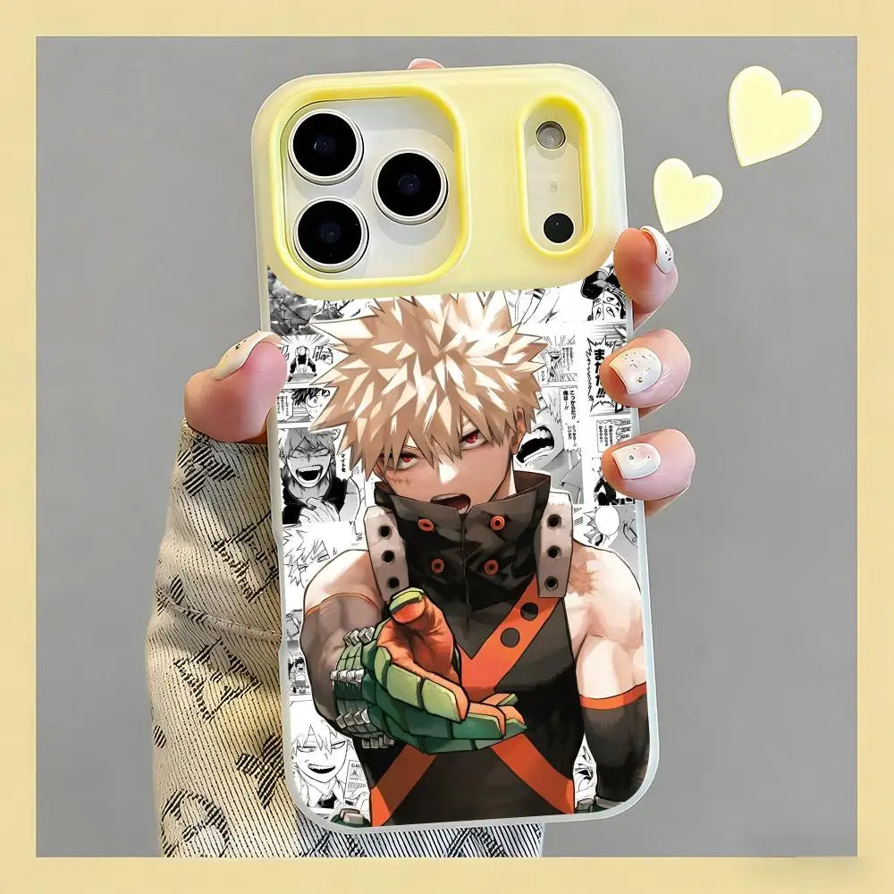 Bakugo Manga Collage Jelly Case for iPhone - Yellow finish