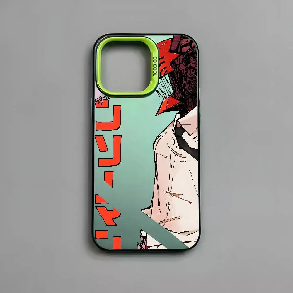 Chainsaw Man Red Manga Portrait Case for iPhone - Mint Green finish