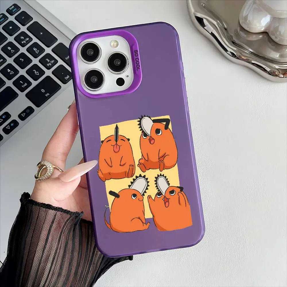 Pochita Four Moods Case for iPhone - Violet finish
