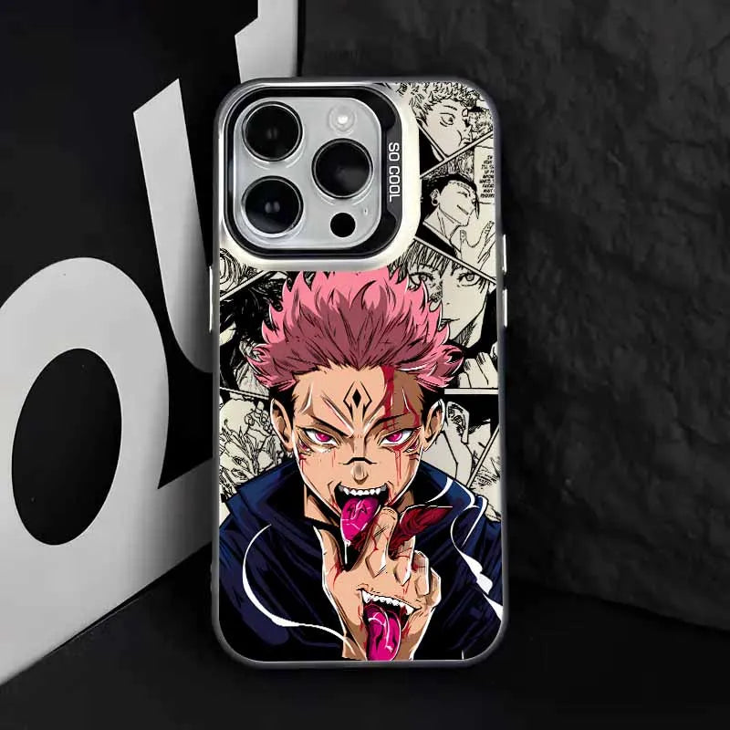 Sukuna Cursed Tongue Manga Case for iPhone - Black finish