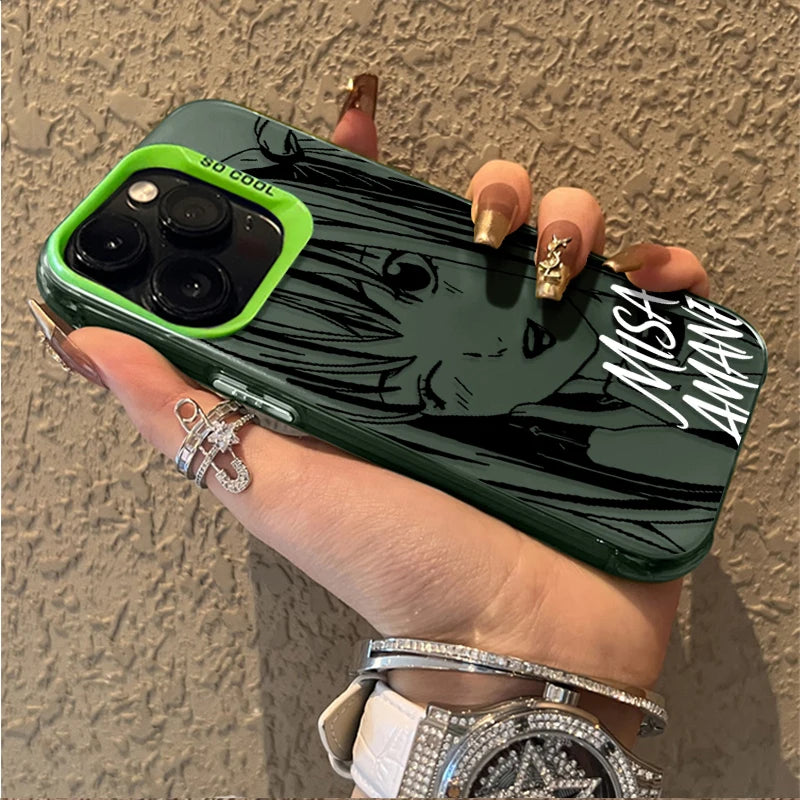 Misa Amane Manga Portrait Case for iPhone - Neon Green finish