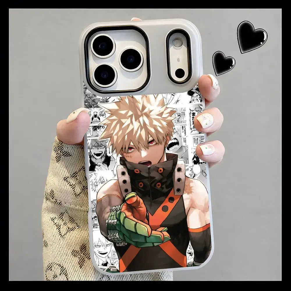 Bakugo Manga Collage Jelly Case for iPhone - Black finish