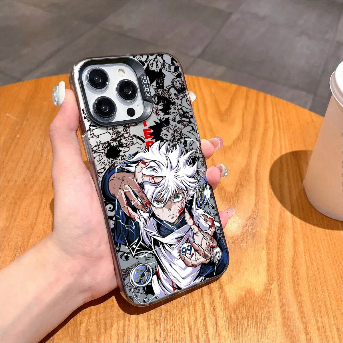 Killua White Lightning Collage Case for iPhone - Graphite Black finish