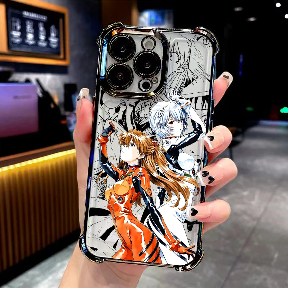 Rei and Asuka Manga Duo Clear Case for iPhone - Clear Chrome finish