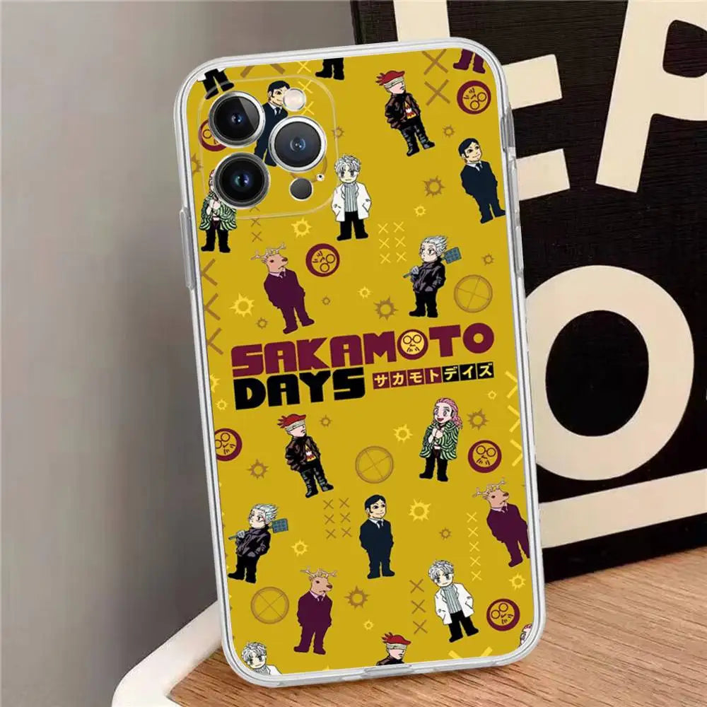 Yellow Chibi Pattern Clear Case for iPhone - Clear finish