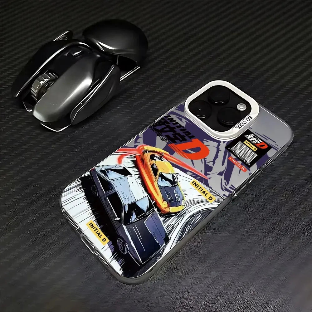 Initial D Touge Racing Collage Case for iPhone - Silver White finish