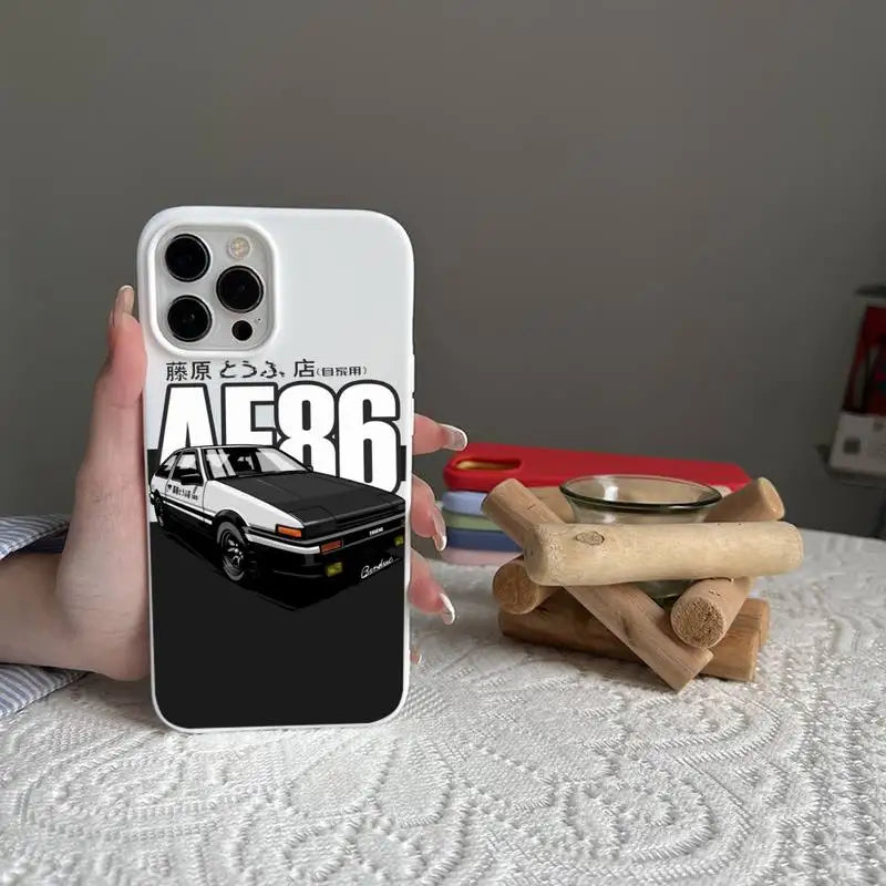 AE86 Night Silhouette Case for iPhone - Pearl White finish