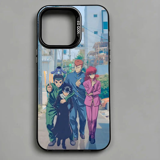 Yu Yu Hakusho City Walk Team Case for iPhone - Black Metallic finish