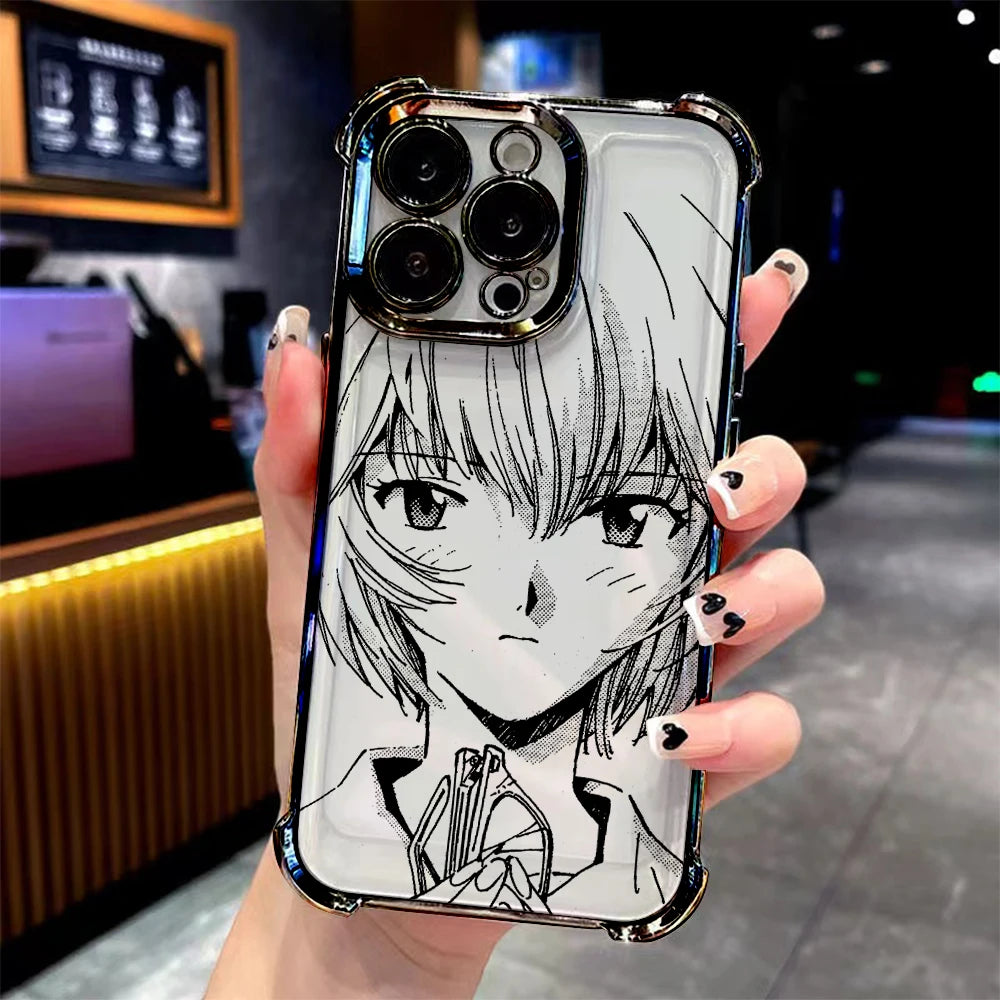 Rei Ayanami Manga Sketch Clear Case for iPhone - Clear Chrome finish