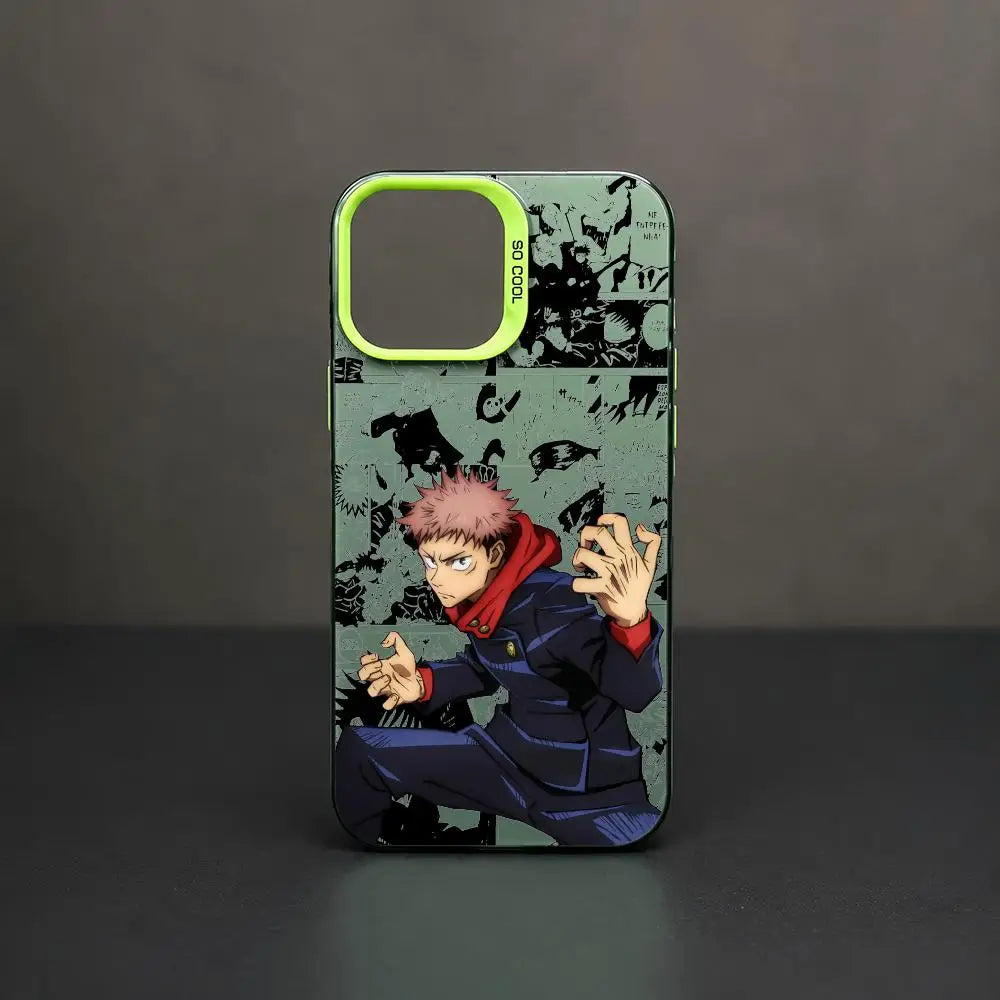 Yuji Battle Stance Manga Case for iPhone - Green finish