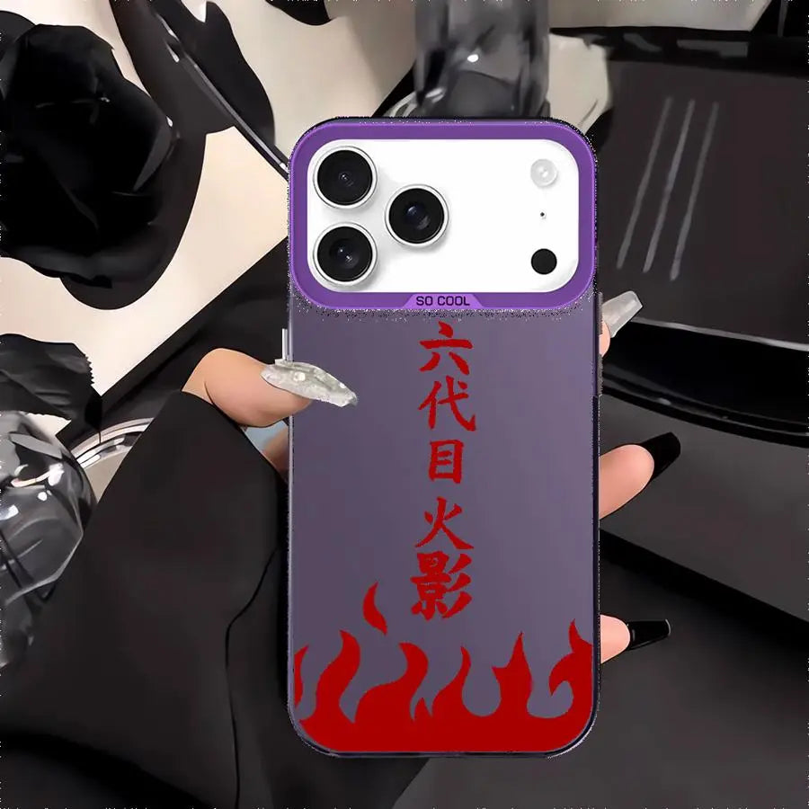 Sixth Hokage Flame Kanji Case for iPhone - Purple