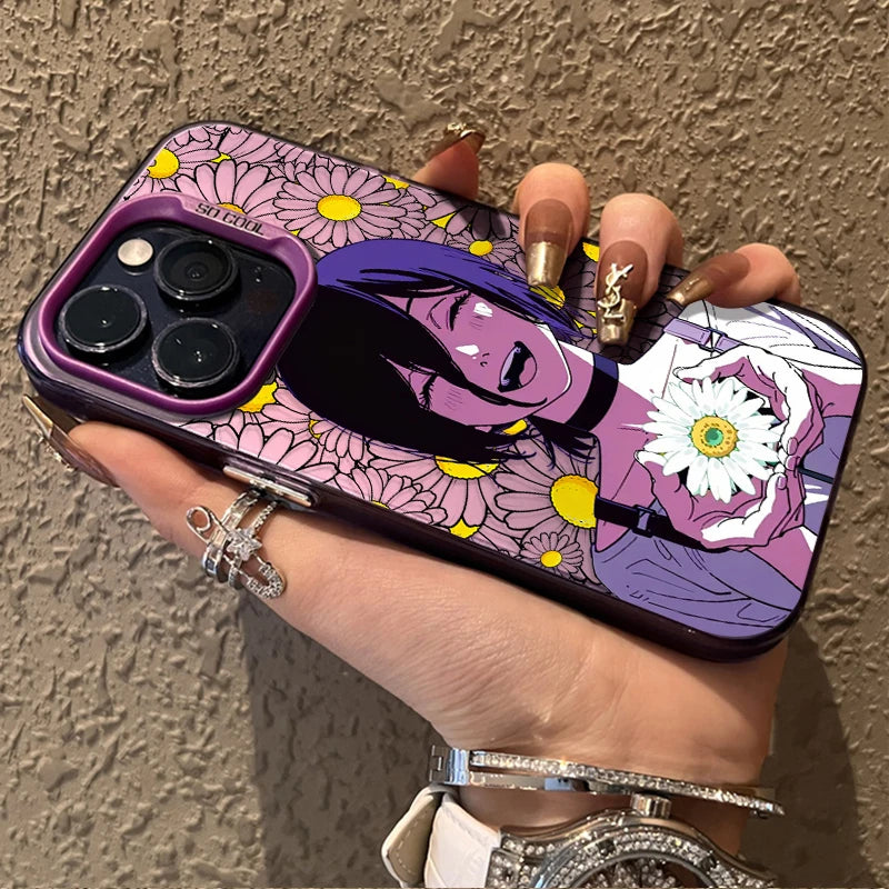 Reze Daisy Dark Portrait Case for iPhone - Violet finish