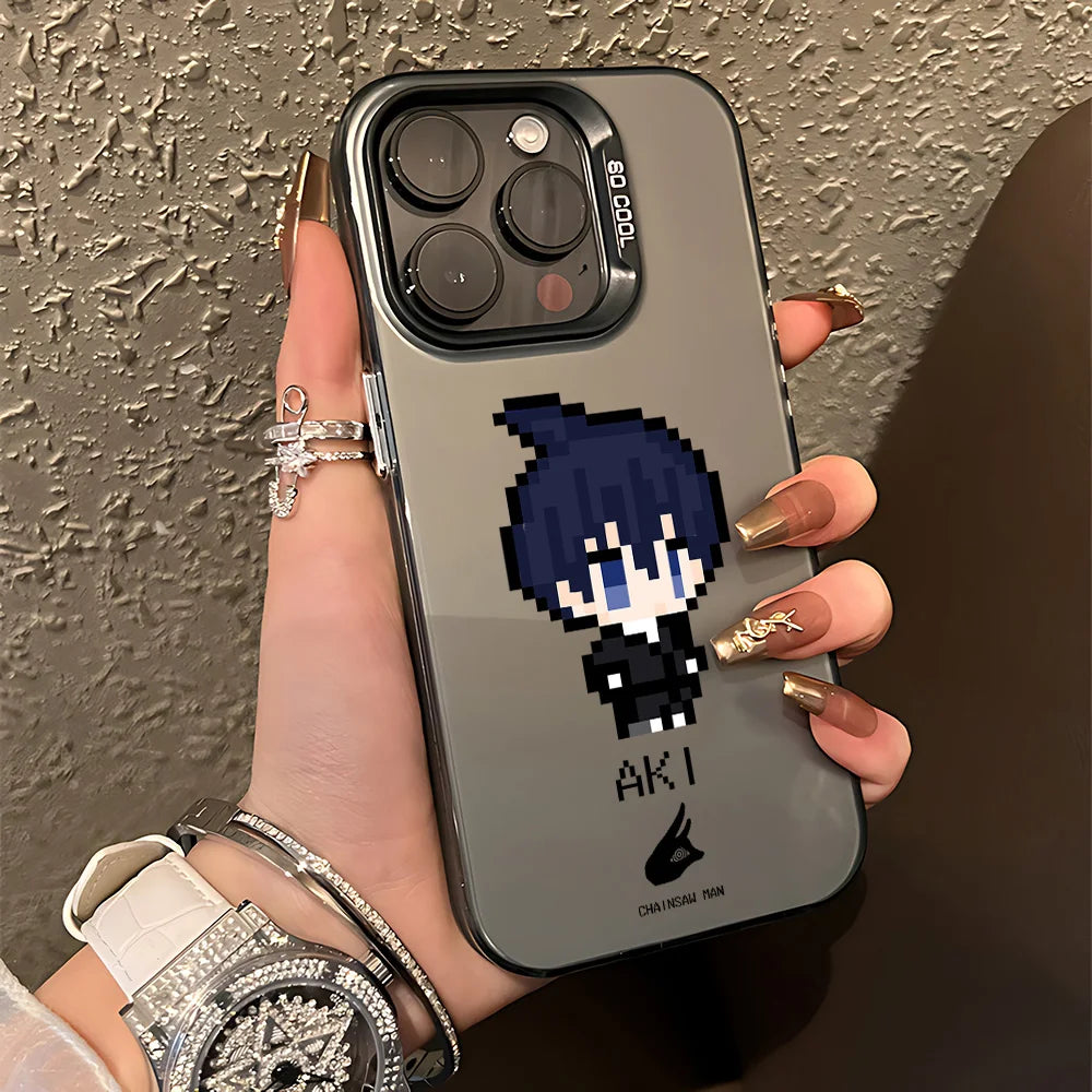 Aki Pixel Portrait Case for iPhone - Graphite Black finish