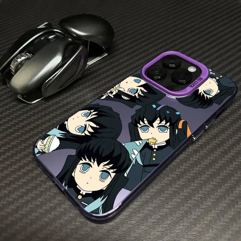 Muichiro Chibi Faces Case for iPhone - Violet finish