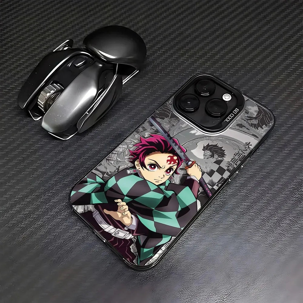 Tanjiro Checkered Resolve Case for iPhone - Graphite Black finish