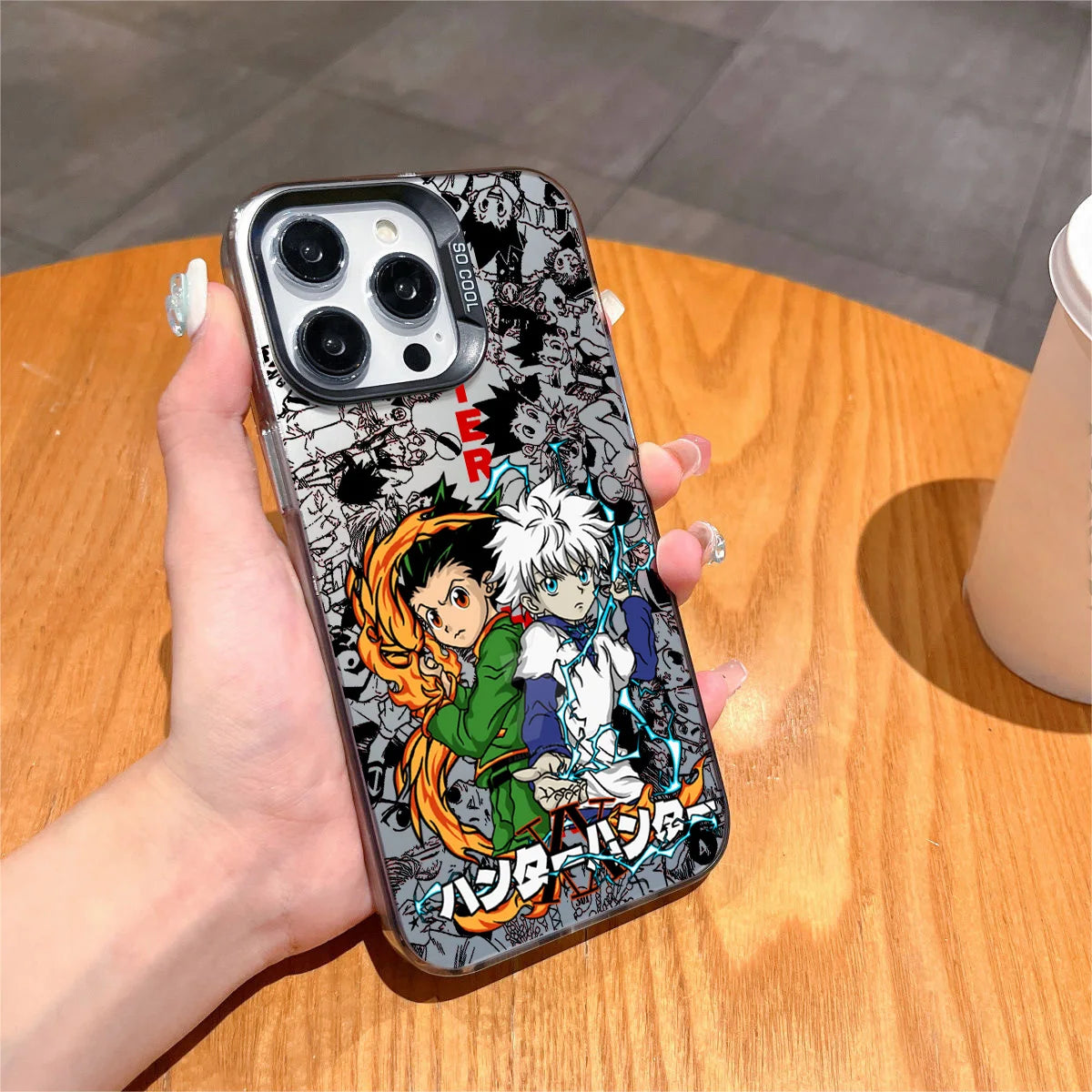 Gon and Killua Flame Duo Case for iPhone - Graphite Black finish