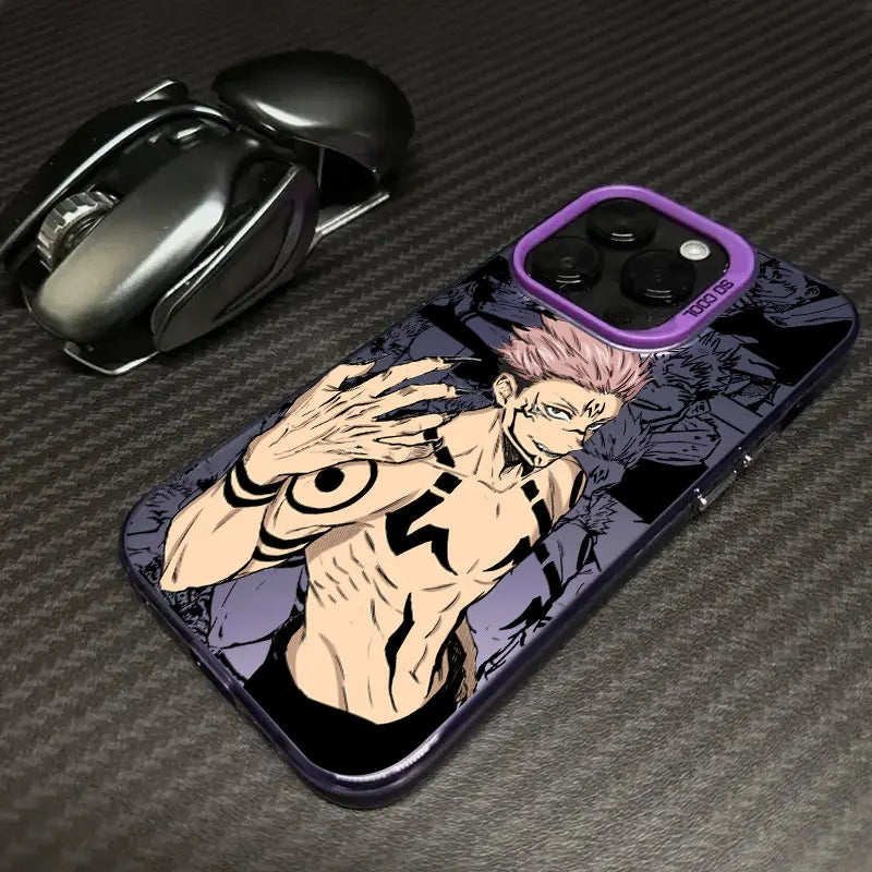 Sukuna Cursed King Portrait Case for iPhone - Purple finish