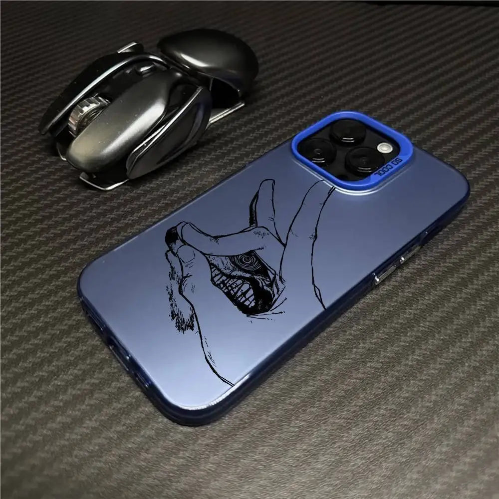 Chainsaw Man Framed Devil Head Case for iPhone - Cobalt Blue finish
