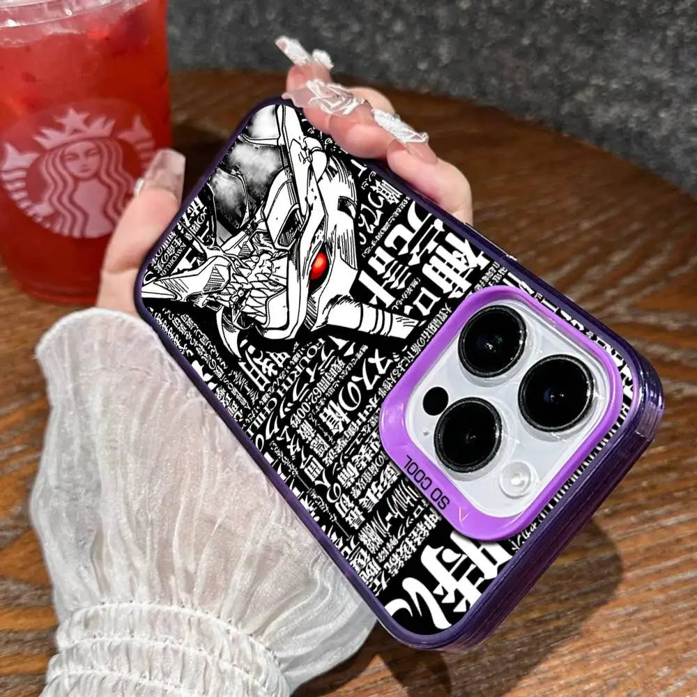Eva Unit-01 Manga Typography Case for iPhone - Aurora Violet finish