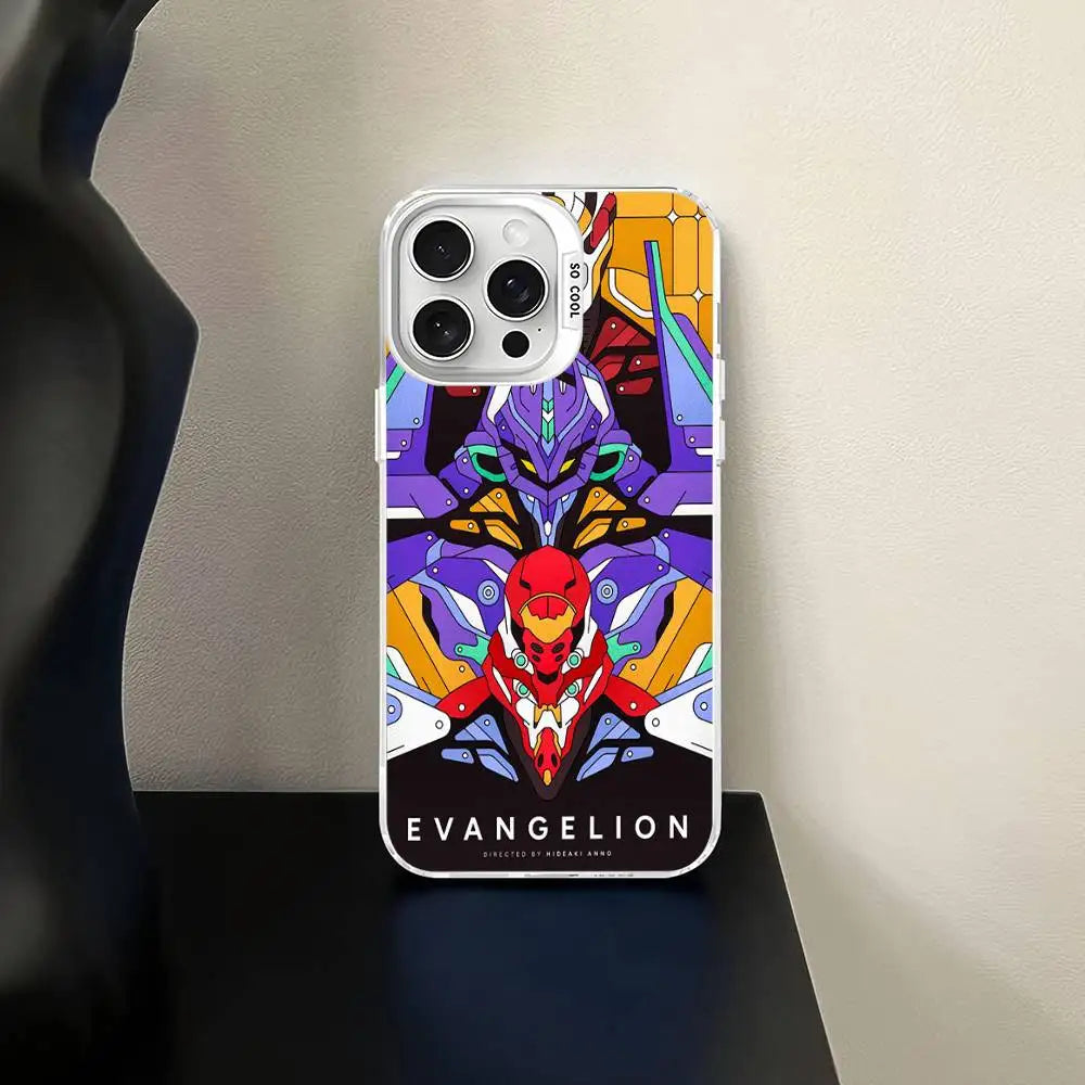 Evangelion Three Evas Pop Art Clear Case for iPhone - Transparent Clear finish