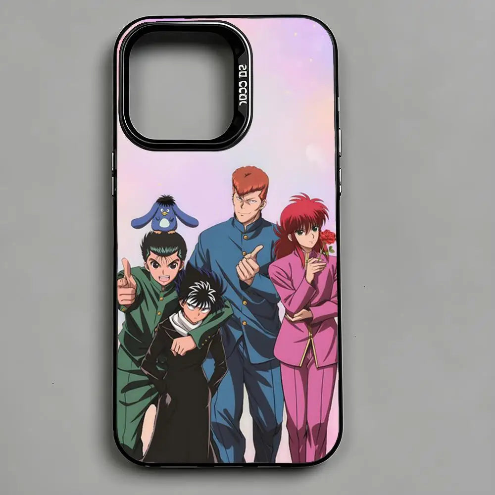 Yu Yu Hakusho Pastel Spirit Team Case for iPhone - Black Metallic finish