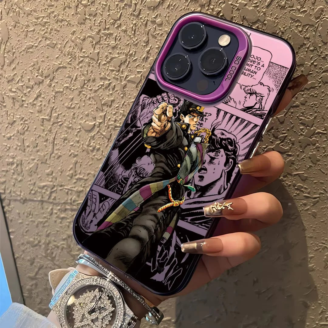 Jotaro Action Manga Collage Case for iPhone - Rose Pink finish