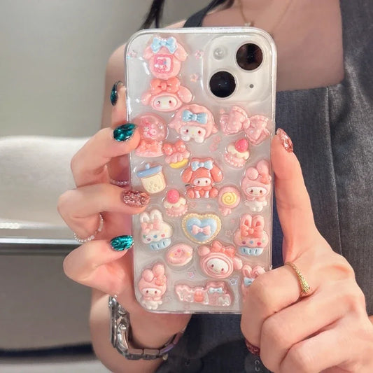 My Melody Pink Sweet Charm Case for iPhone - Pastel Pink Charm Collage