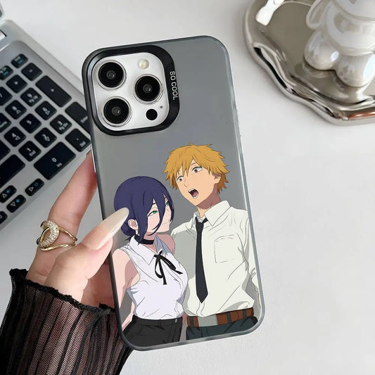 Reze and Denji Duo Case for iPhone - Smoke Gray finish