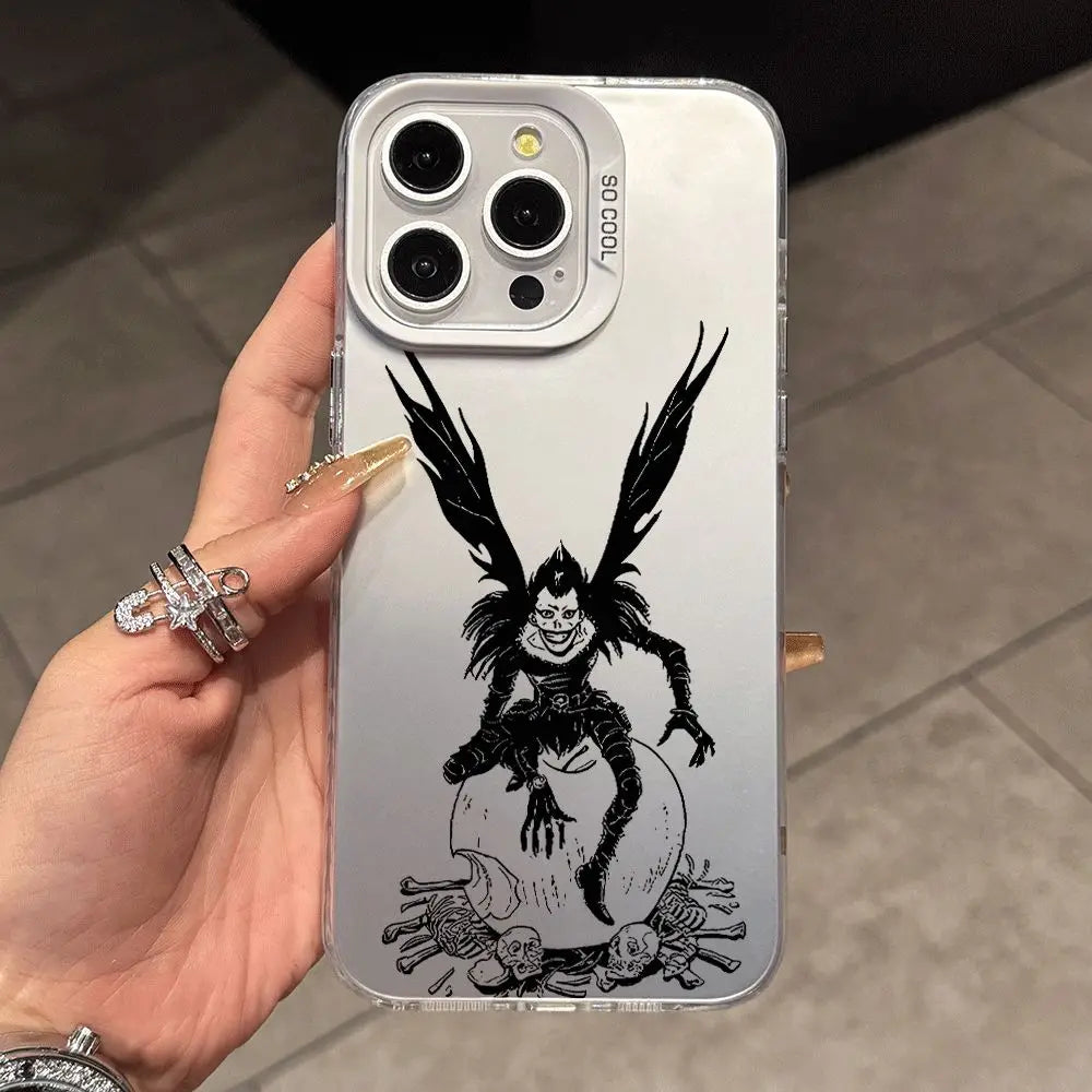Ryuk Skull Flight Case for iPhone - Silver White finish