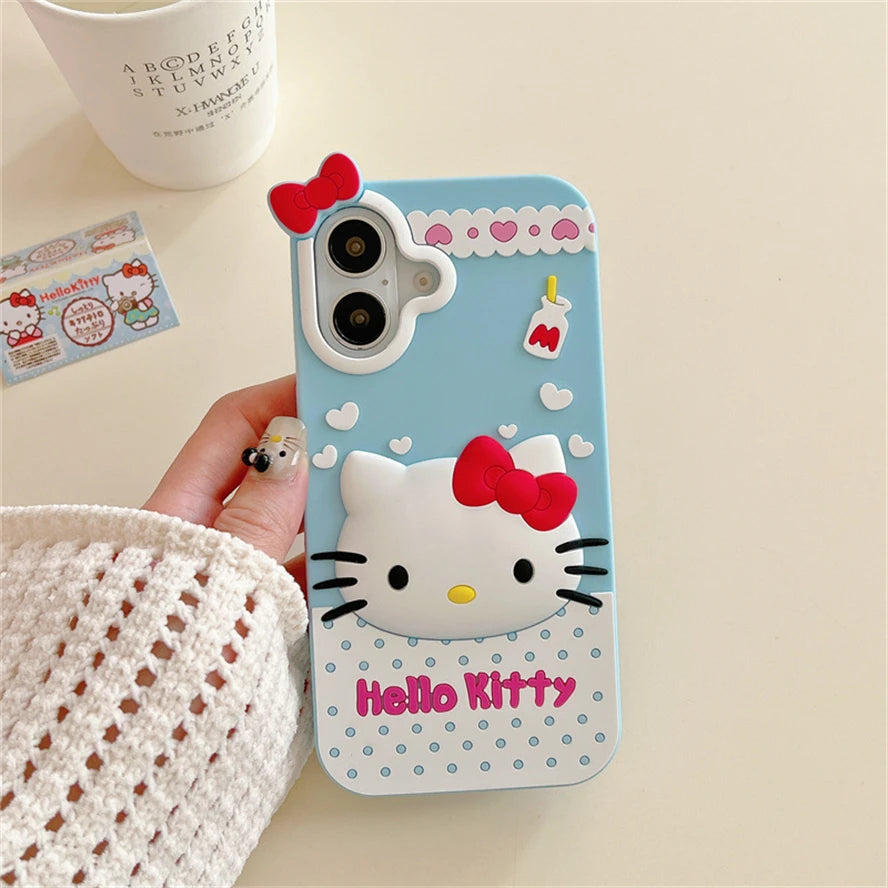 Hello Kitty Blue Polka Dot 3D Case for iPhone - Blue Polka Dot