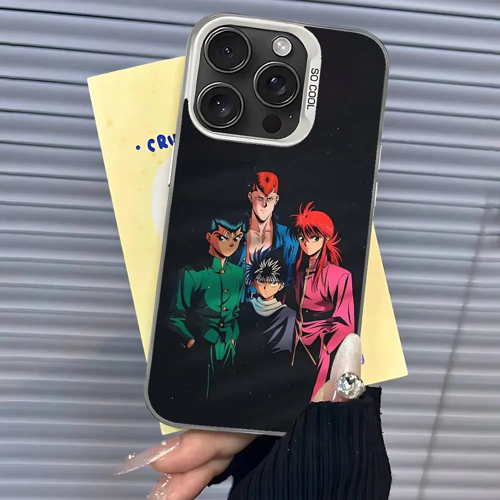 Yu Yu Hakusho Spirit Team Color Case for iPhone - Silver Back finish