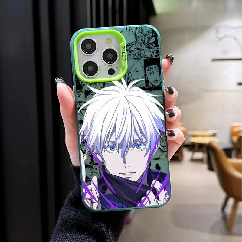 Gojo Limitless Manga Panels Case for iPhone - Green finish