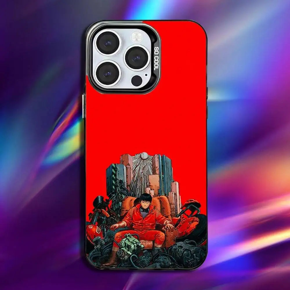 Red Motorcycle Rider Case for iPhone - Black finish