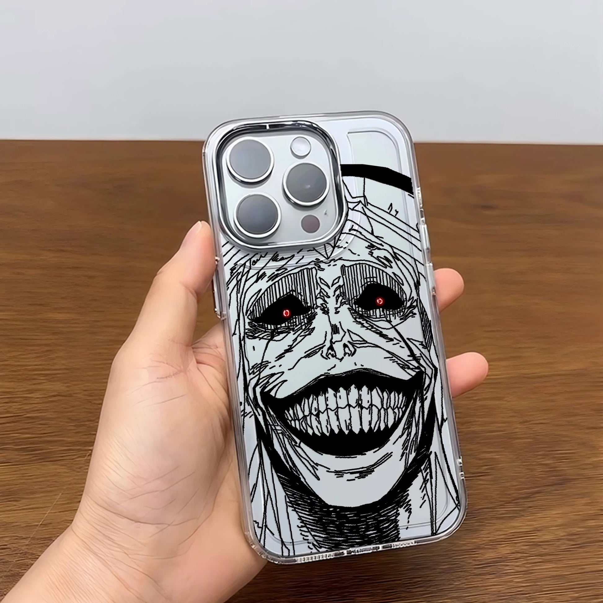 Red-Eyed Hooded Grin Clear Case for iPhone - Clear finish