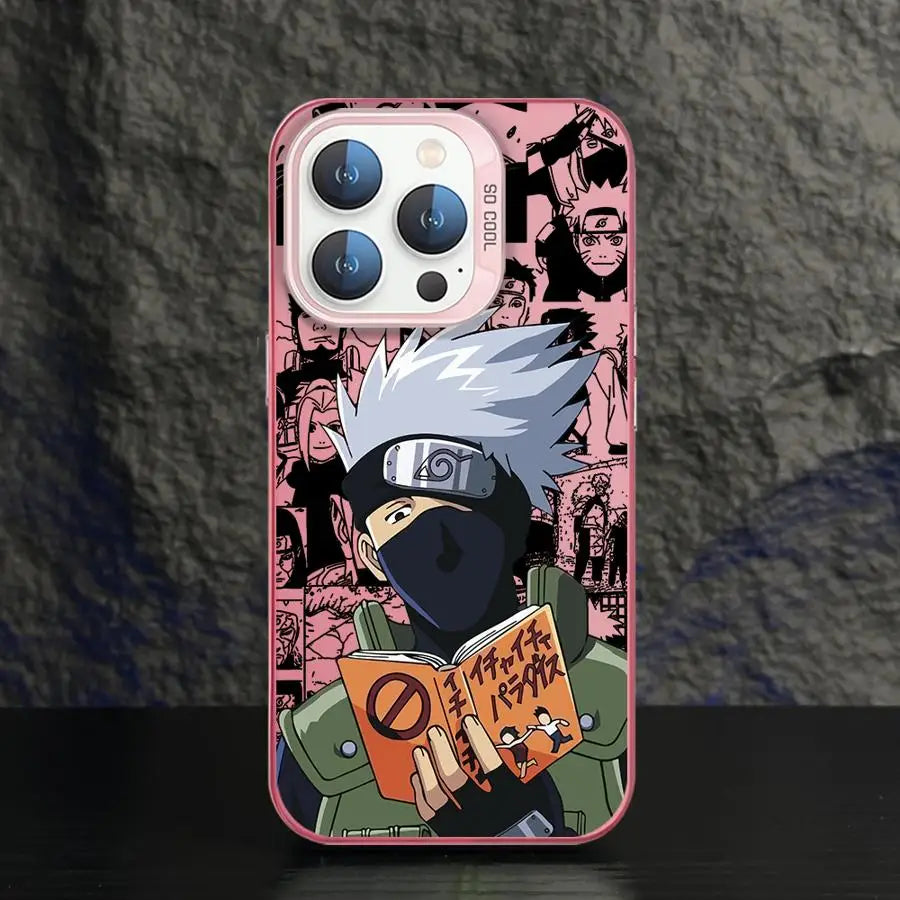 Kakashi Copy Ninja Collage Case for iPhone - Pink finish