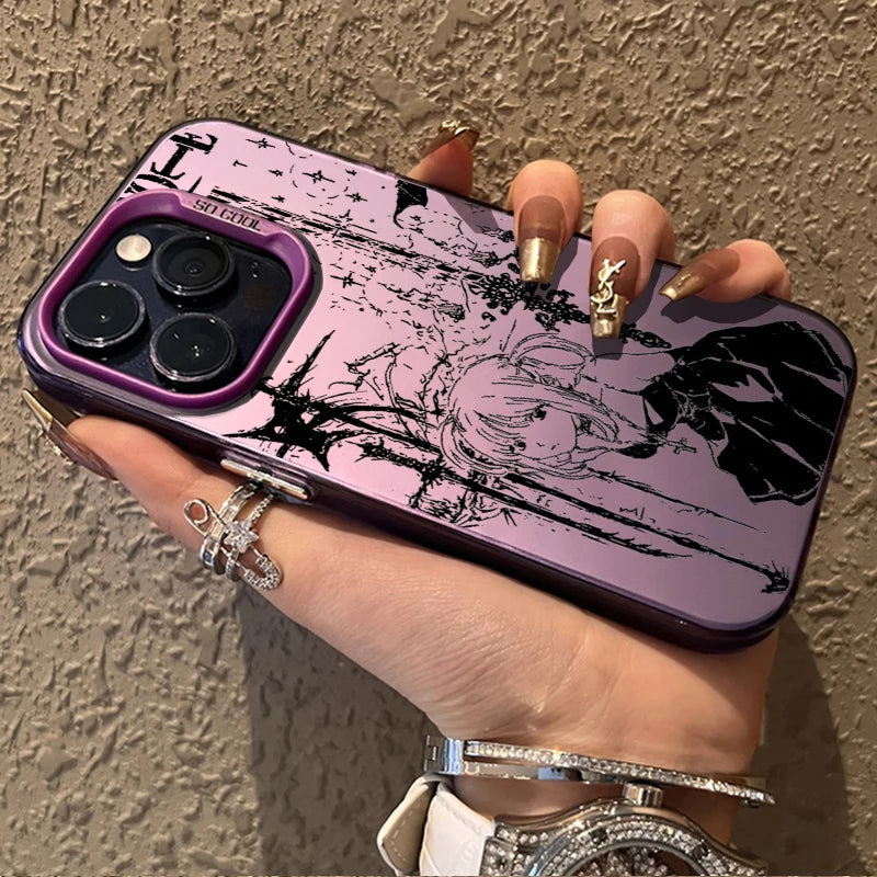 Misa Gothic Sketch Gradient Case for iPhone - Rose Pink finish