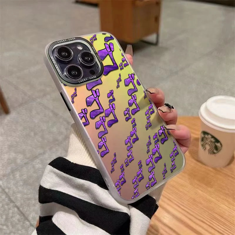 JoJo Menacing Symbols Case for iPhone - Sand Purple finish