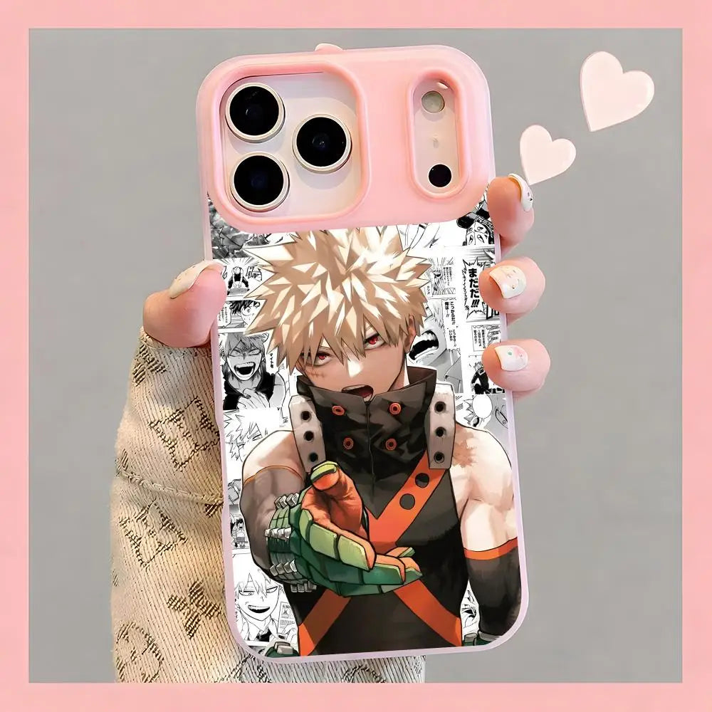 Bakugo Manga Collage Jelly Case for iPhone - Pink finish