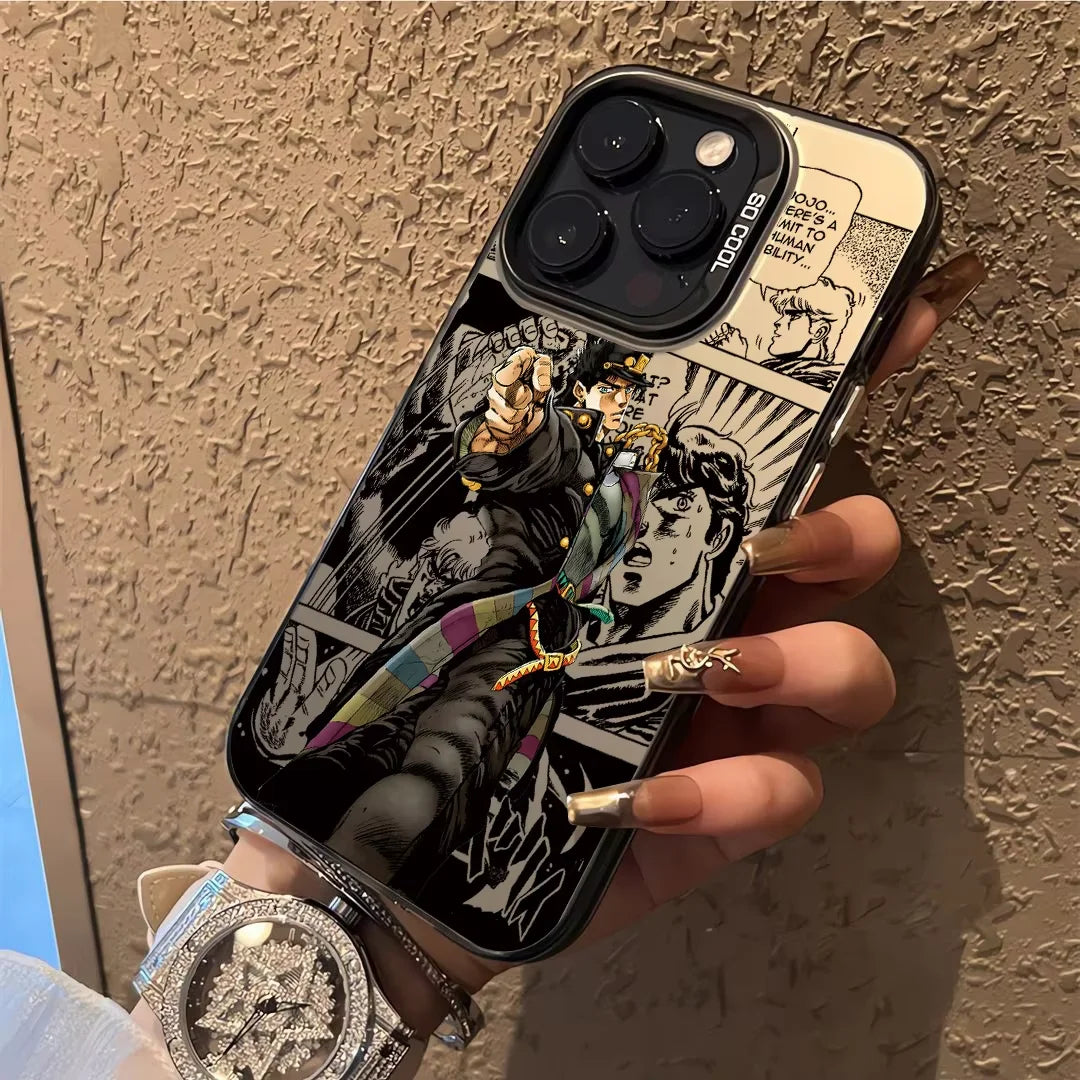 Jotaro Action Manga Collage Case for iPhone - Black and Sand finish