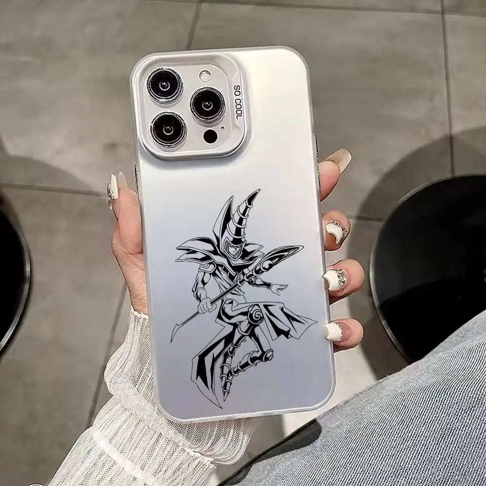 Dark Magician Line Art Matte Case for iPhone - Frost White finish