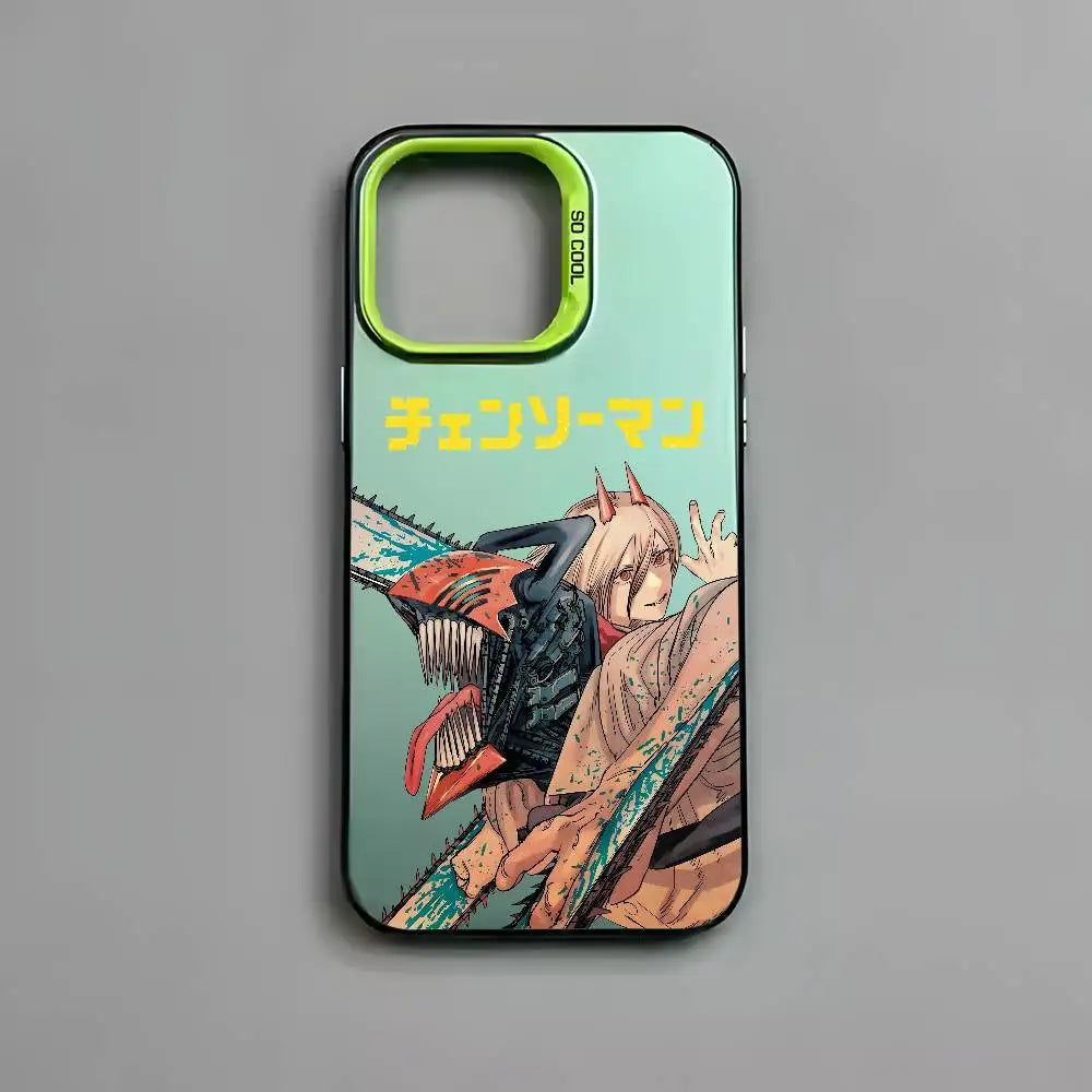 Power and Chainsaw Man Manga Duo Case for iPhone - Mint Green finish