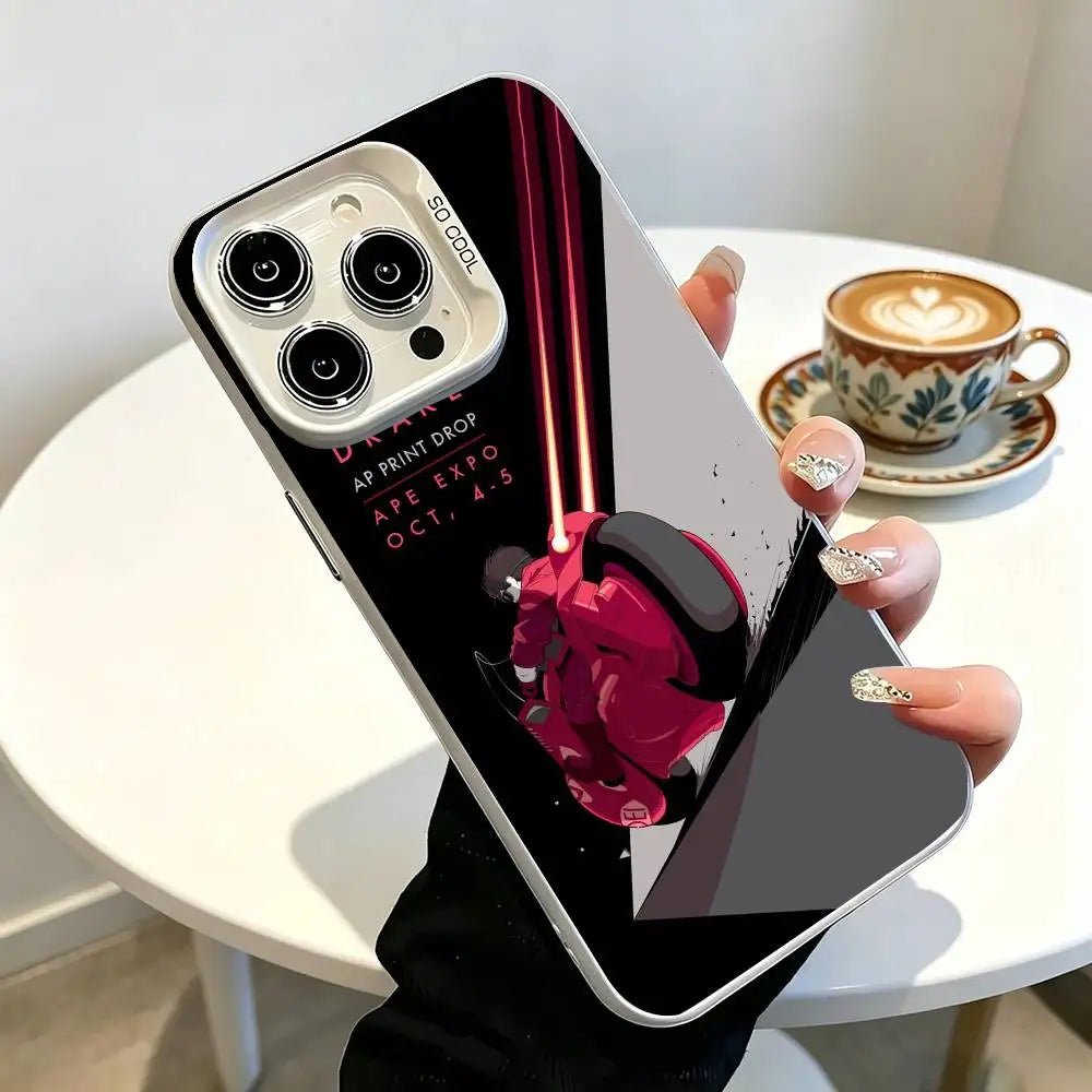 Red Motorcycle Grid Case for iPhone - Black finish