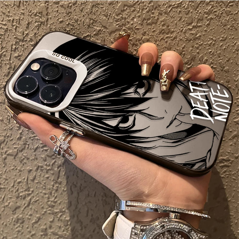 L Lawliet Death Note Portrait Case for iPhone - Silver White finish