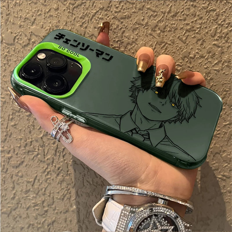 Denji Frosted Sketch Case for iPhone - Mint Green finish