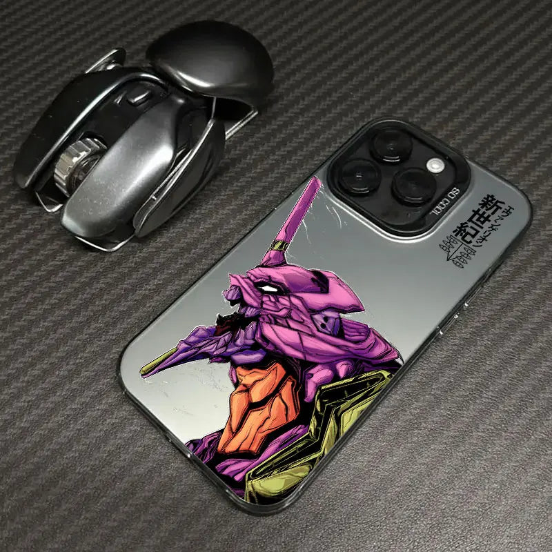 Eva Unit-01 Helmet Portrait Soft Case for iPhone - Graphite Black finish