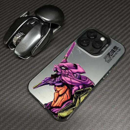 Eva Unit-01 Helmet Portrait Soft Case for iPhone - Graphite Black finish