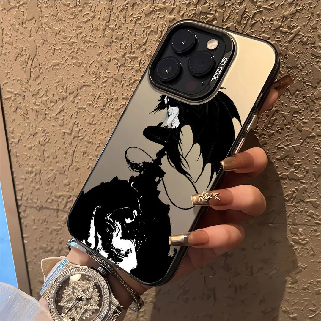 Ulquiorra Dark Wings Silhouette Case for iPhone - Champagne Mirror finish