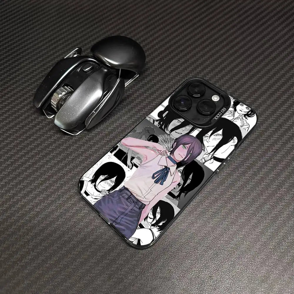 Reze Schoolgirl Manga Collage Case for iPhone - Graphite Black finish