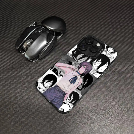 Reze Schoolgirl Manga Collage Case for iPhone - Graphite Black finish
