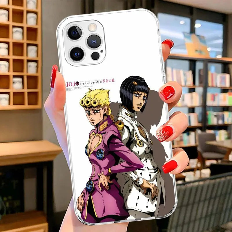 Giorno and Bucciarati Clean Duo Case for iPhone - Soft Clear finish